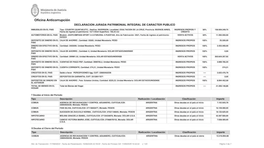 DECLARACIÓN JURADA MANUEL ADORNI 11062026