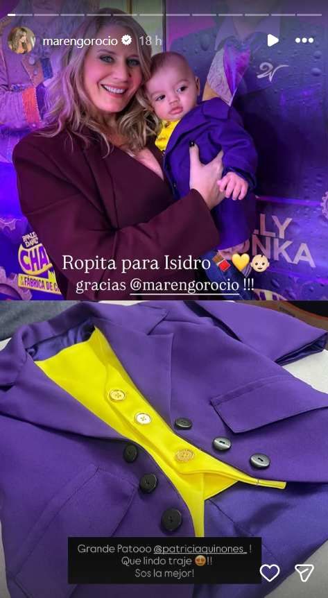 El mini look sastrero de Isidro, el hijo de Rocio Marengo, en homenaje a Willy Wonka