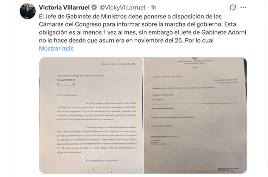 Victoria Villarruel X 11062026