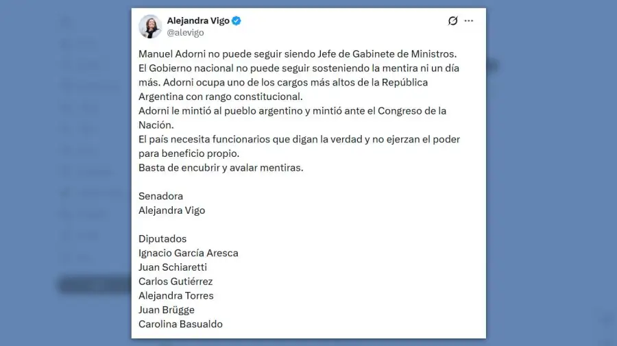 Posteos sobre Adorni 12062026