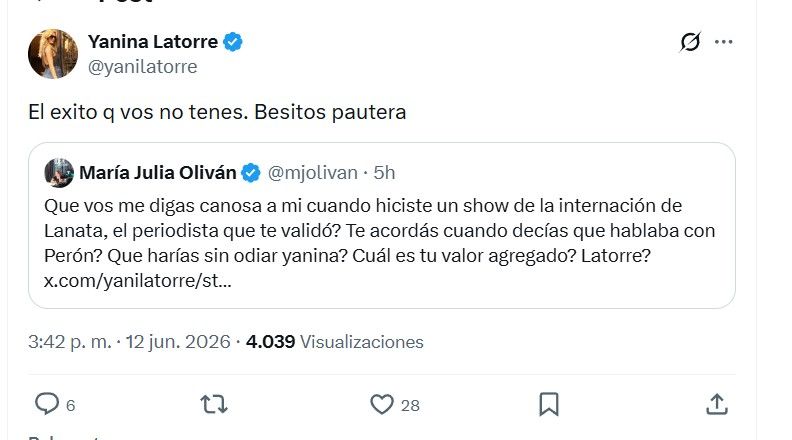 Yanina Latorre contra María Julia Oliván