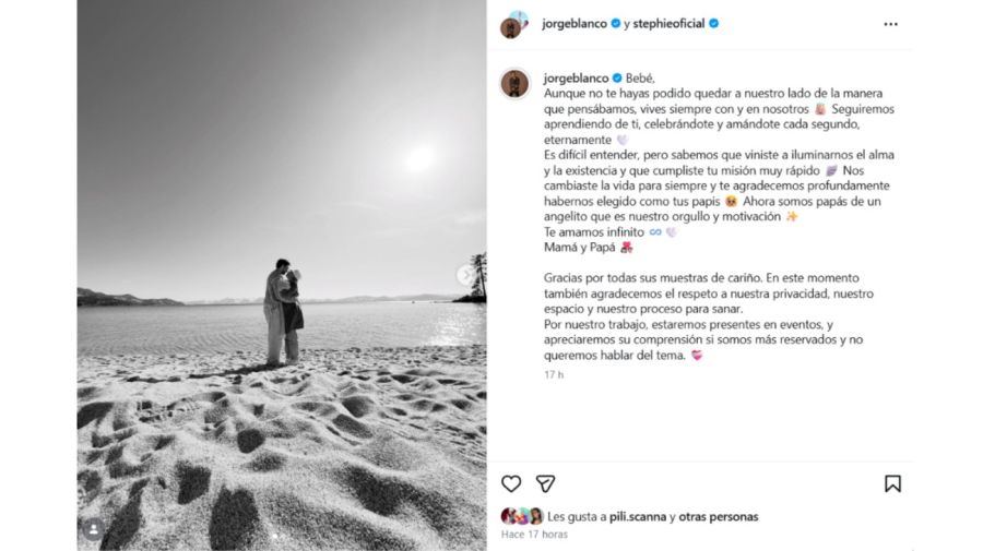 El actor Jorge Blanco perdió a su bebé