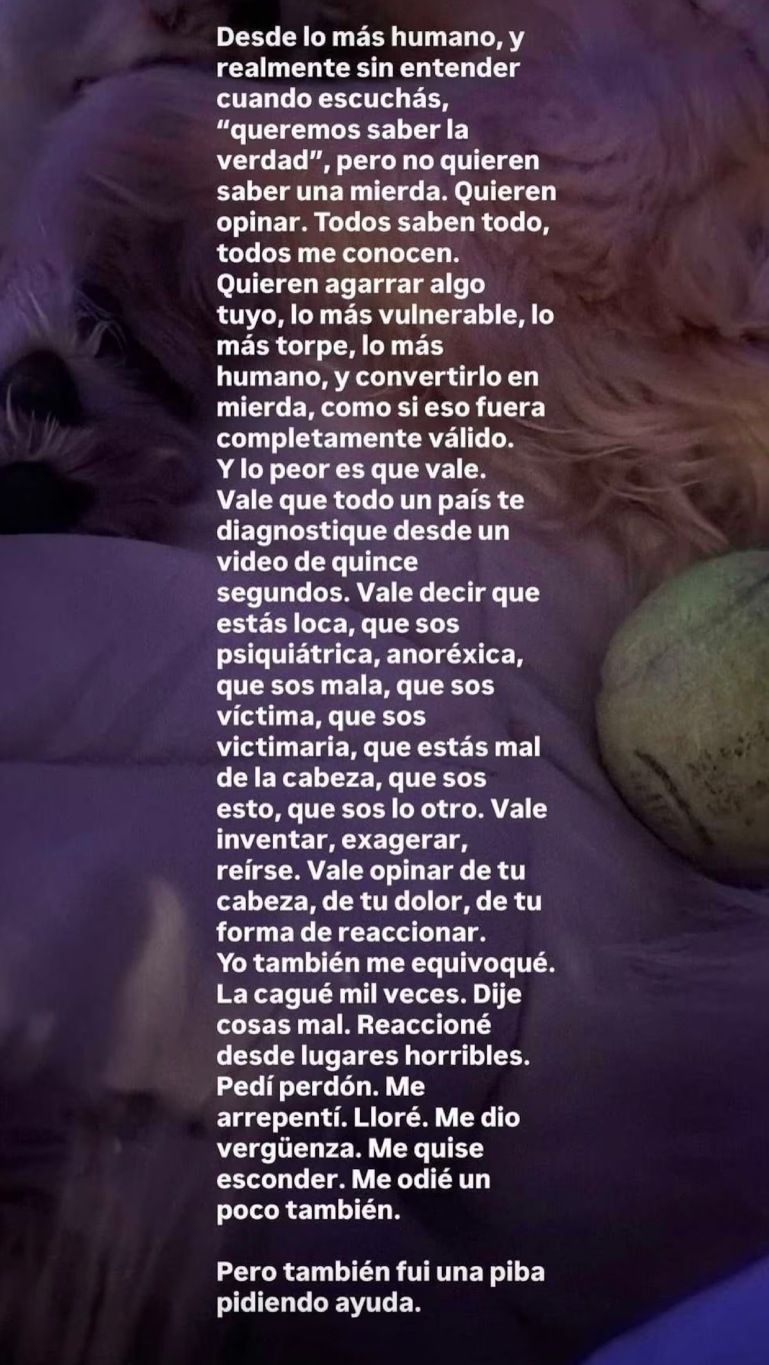 El descargo de Juana Tinelli
