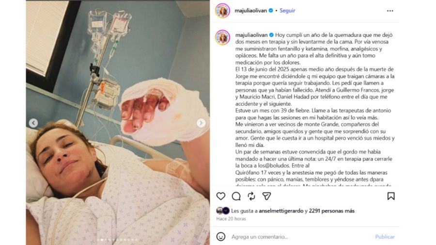 María Julia Oliván a un año de su accidente