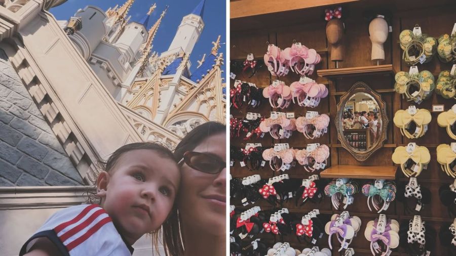 Camila Galante junto a sus hijos en Disney