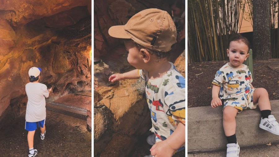 Camila Galante junto a sus hijos en Disney