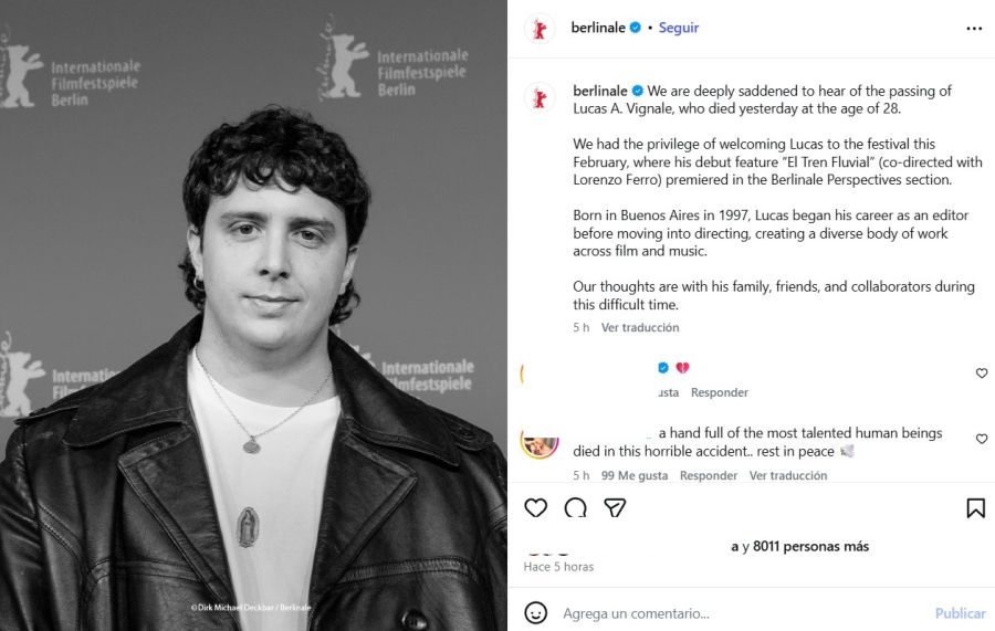 El Festival Internacional de Cine de Berlín despide a Lucas Vignale