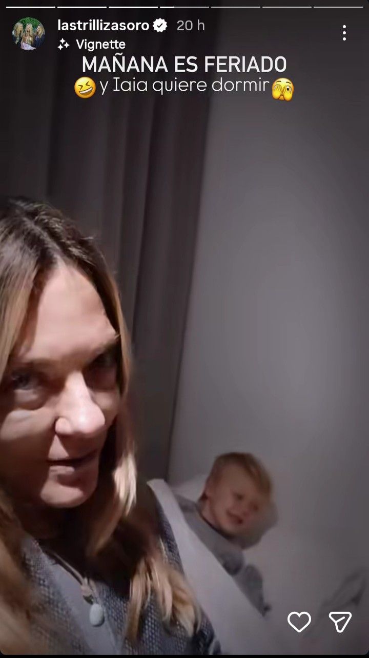 María Laura con sus nietos