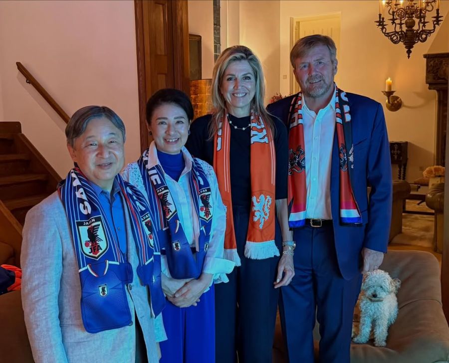 Máxima Zorreguieta junto a Guillermo Alejandro y los emperadores japoneses