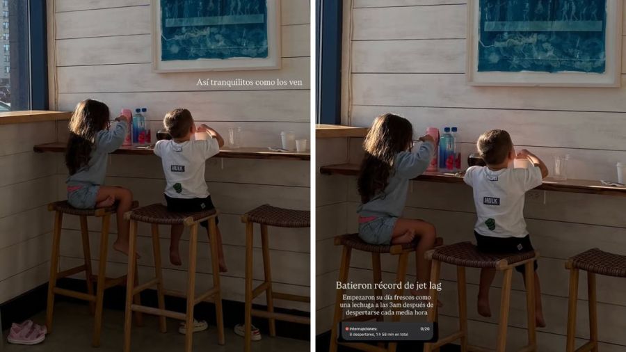 Nina y Theo, hijos de Lautaro Martínez
