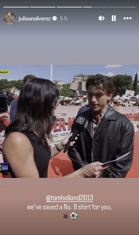 Mensaje de Julián Álvarez a Tom Holland