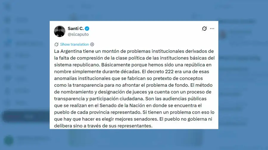 X Santiago Caputo 16062026