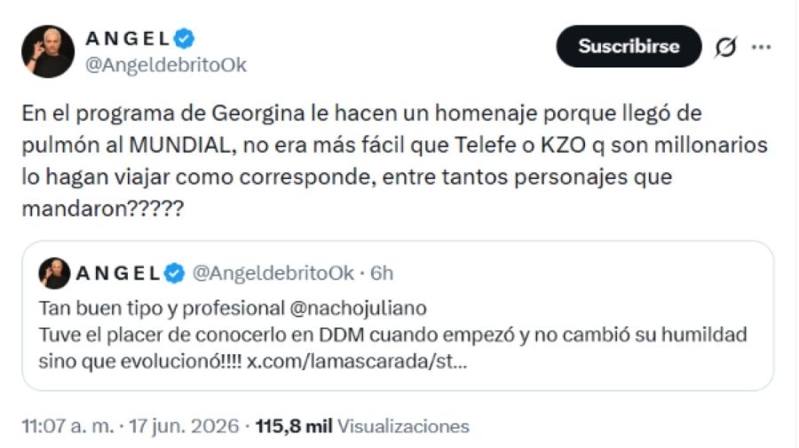 Ángel de Brito sobre el viaje de Nacho Juliano al Mundial