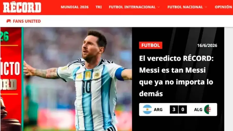 Cobertura Internacional de Messi 17062026