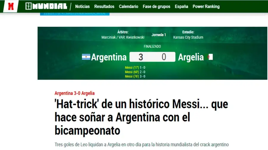 Cobertura Internacional de Messi 17062026