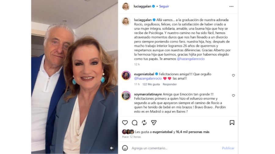 Lucía Galán se reencontró con su exmarido