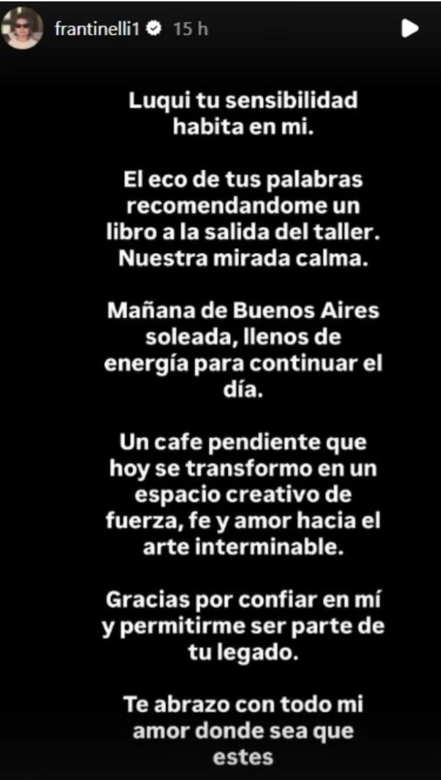 Mensaje de Francisco Tinelli para Lucas Vignale 