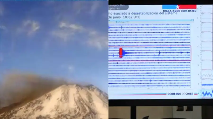 Monitorean actividad del volcán Chillán 17062026