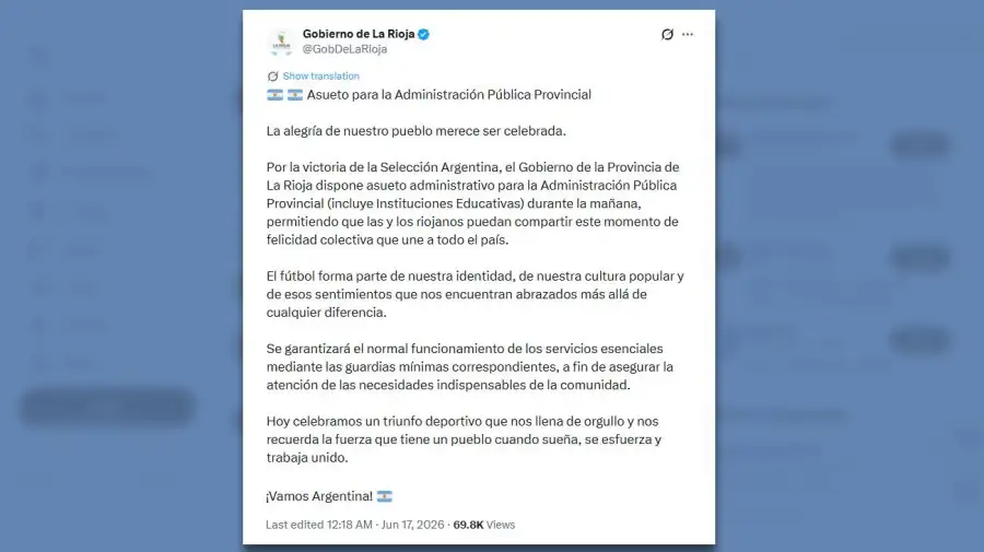 Posteo Gobierno de La Rioja