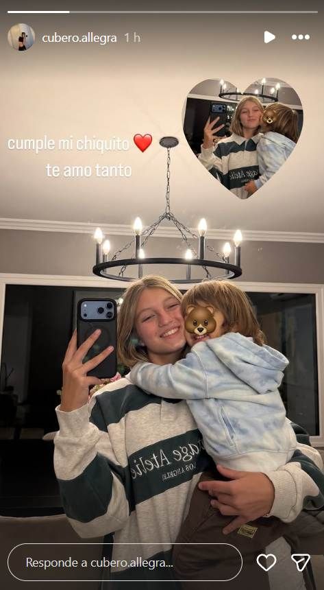 Allegra e Indiana Cubero celebraron el cumpleaños de su hermano, Cruz Urcera, con tiernos mensajes