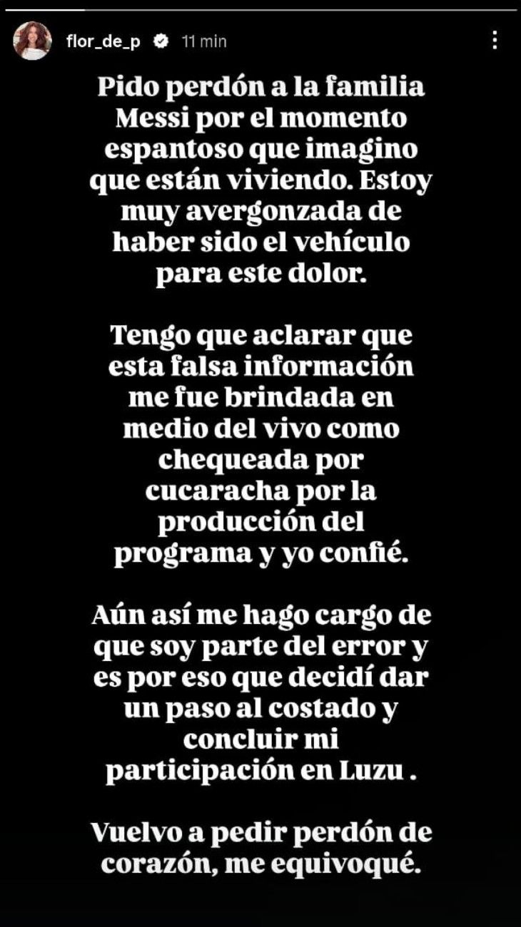 Florencia Peña tras el escándalo