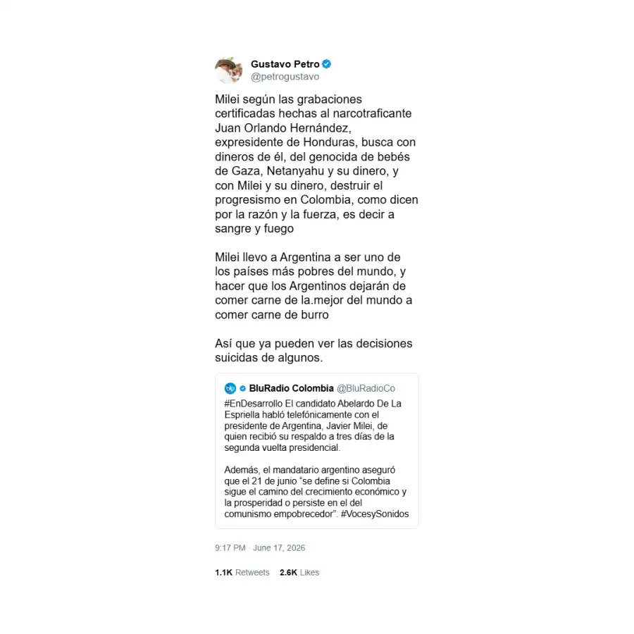 Gustavo Petro contra Javier Milei 1
