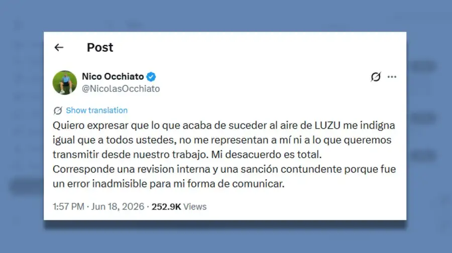 Posteo Nico Occhiato 18062026