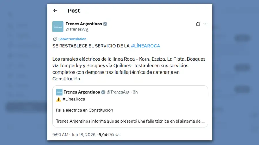 Posteo Trenes Argentinos 18062026