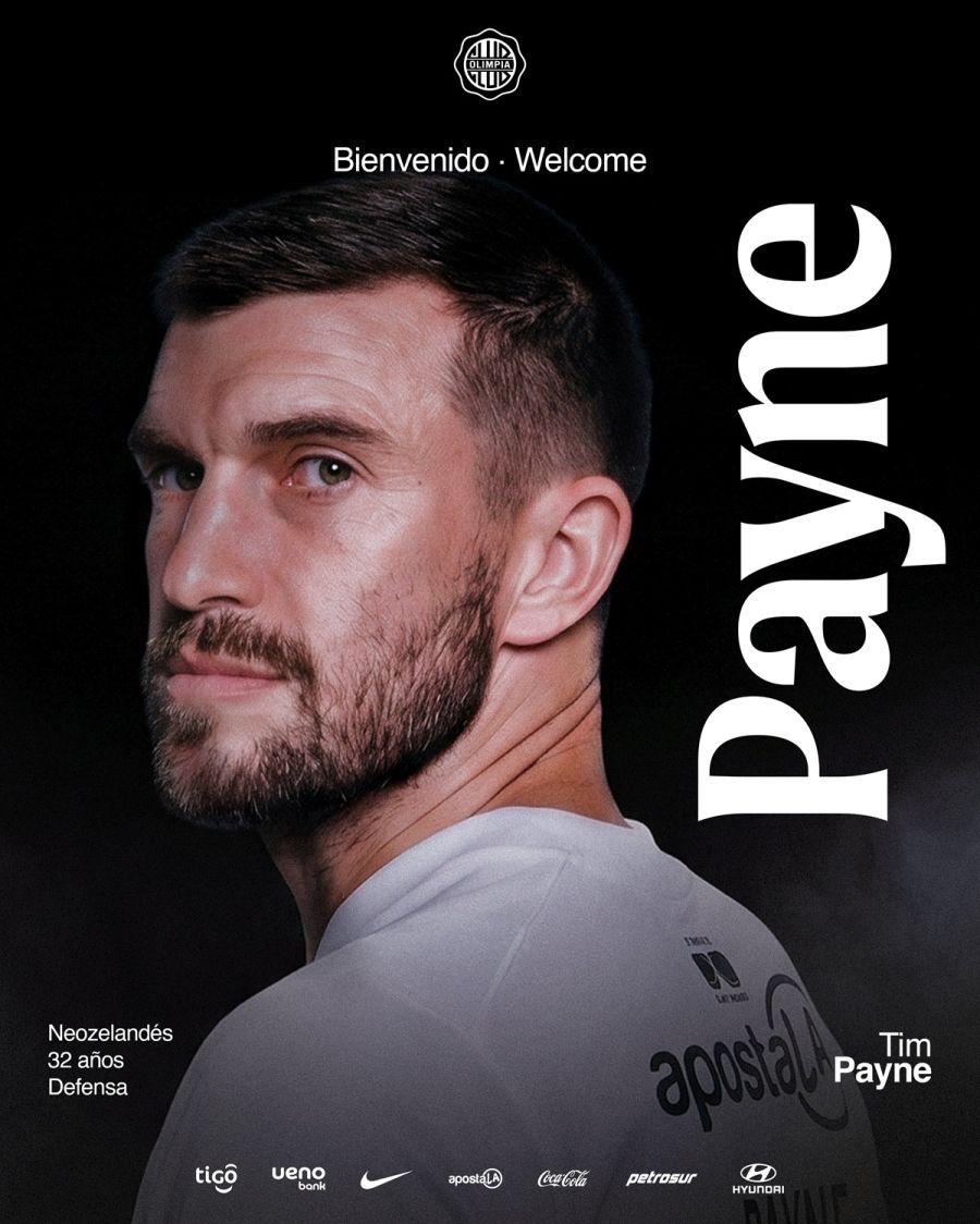 Tim Payne presentado en Olimpia de Paraguay
