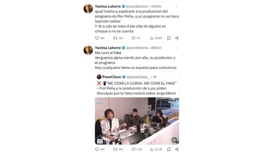 Yanina Latorre contra Florencia Peña