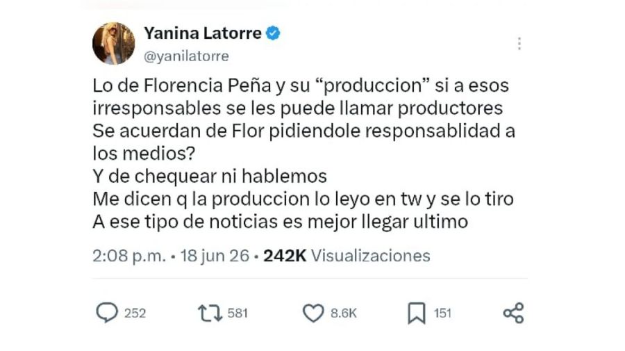 Yanina Latorre contra Florencia Peña