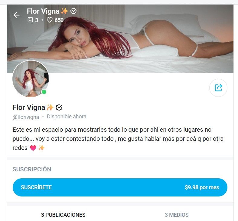 Florencia Vigna en Onlyfans