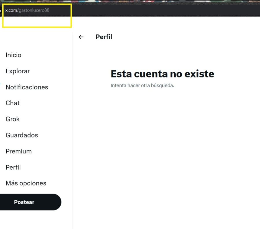 Gastón Lucero Suárez borró su cuenta de X
