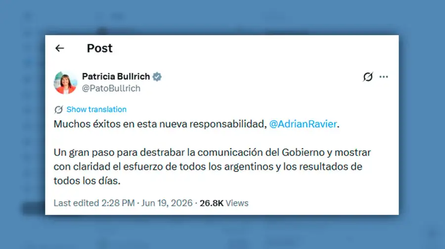 Posteo Patricia Bullrich 19062026