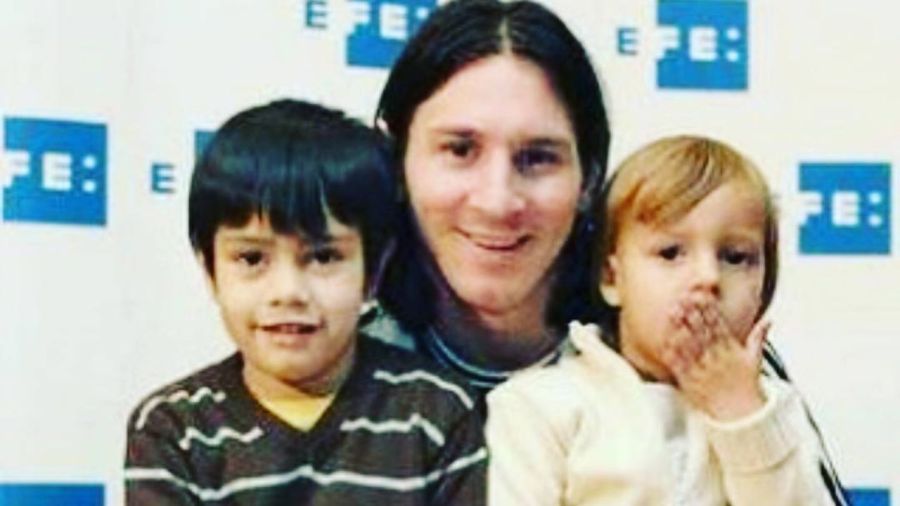 Tomás y Lionel Messi