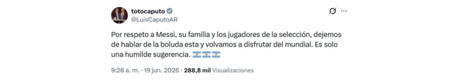 Toto Caputo sobre la fake news que lanzó Florencia Peña