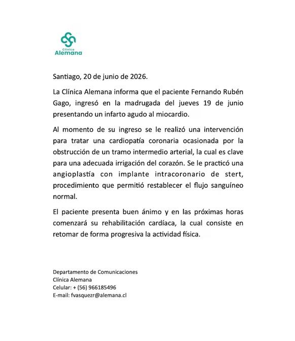 El parte médico de Fernando Gago