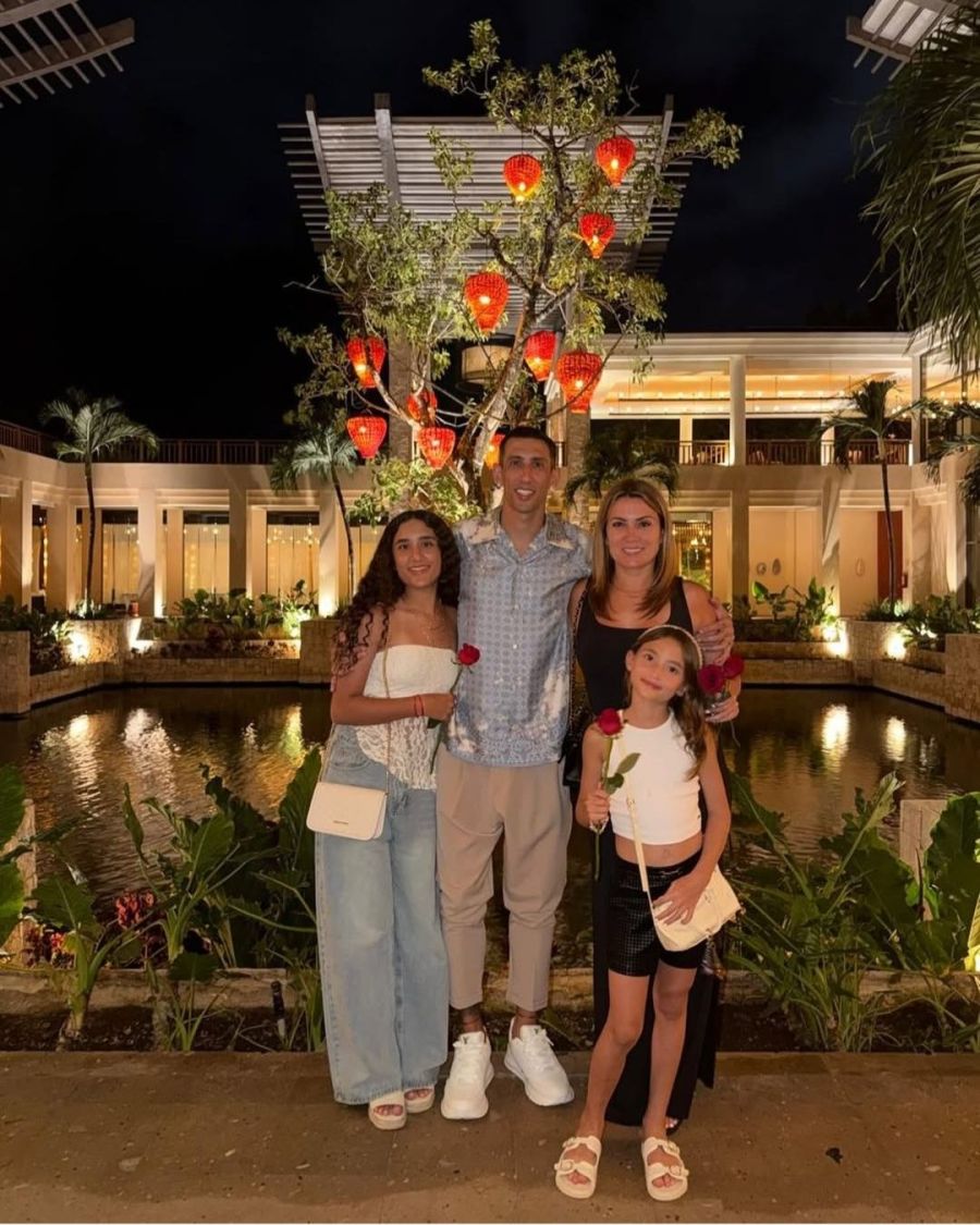 Las vacaciones de Ángel Di María y Jorgelina Cardoso en México 