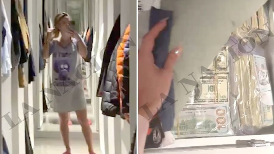 Jésica Cirio en el vestidor de Martín Insaurralde