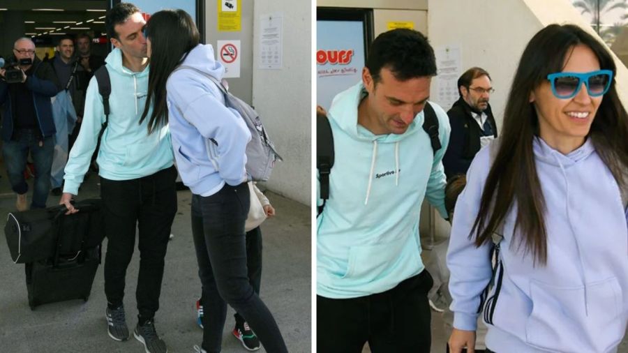 Lionel Scaloni y Elisa Montero