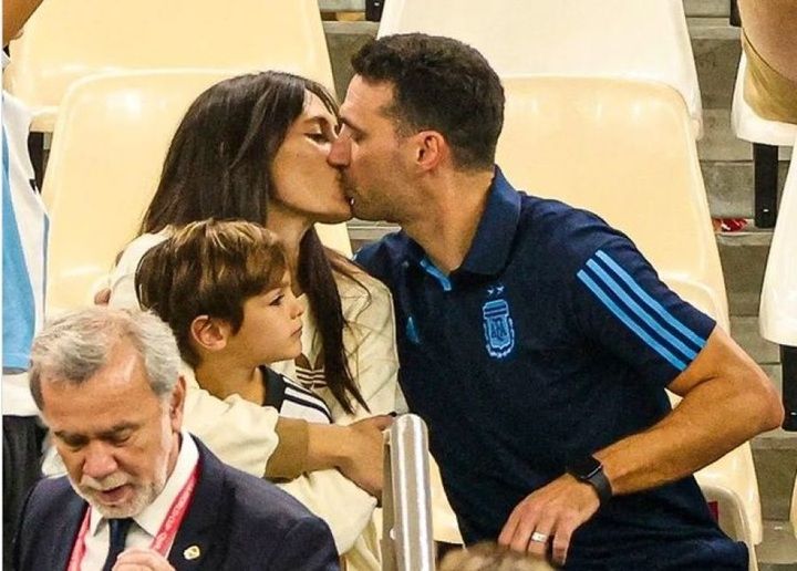 Lionel Scaloni y Elisa Montero