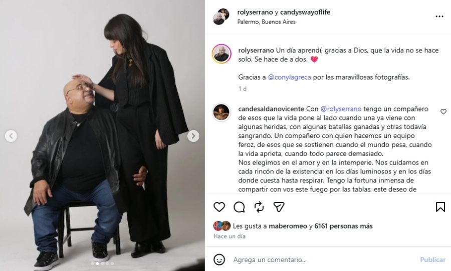 Roly Serrano y su novia