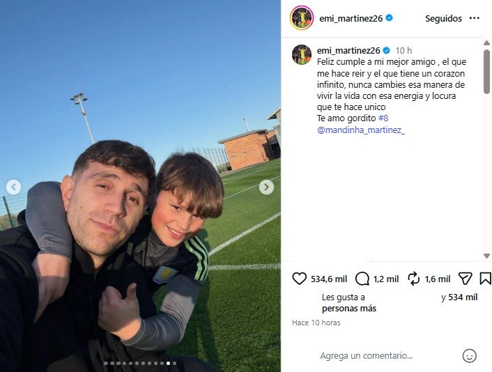 El mensaje del Dibu Martínez por el cumpleaños de su hijo Santino