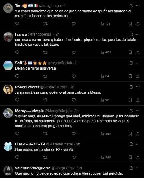 Los comentarios contra Nigro de Gran Hermano por criticar a Lionel Messi 3