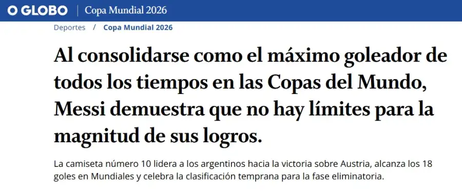 O globo Messi 23062026