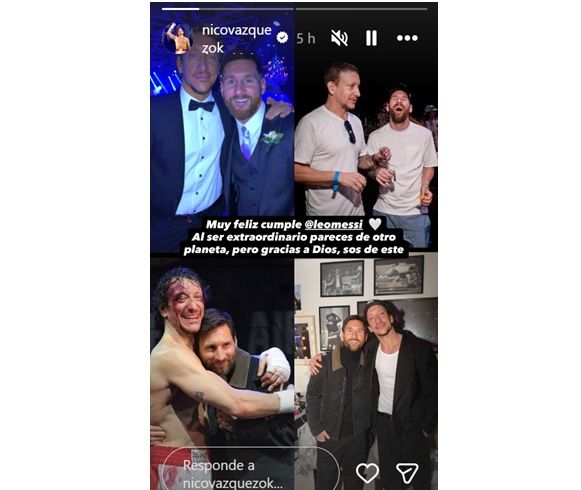 El saludo de Nico Vázquez a Lionel Messi