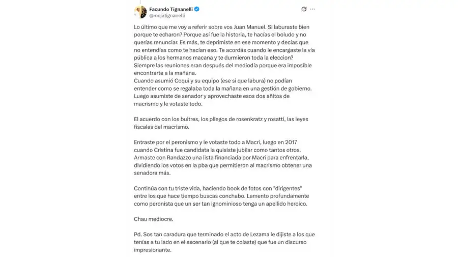 Facundo Tignanelli X 23062026