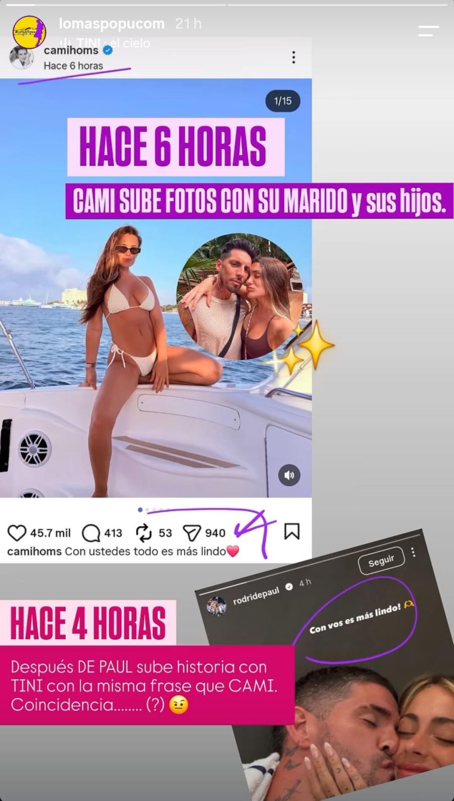 Las llamativas coincidencias entre Rodrigo De Paul y Cami Homs