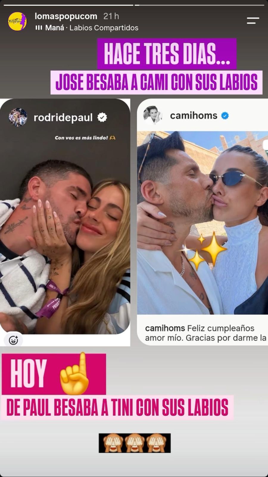 Las llamativas coincidencias entre Rodrigo De Paul y Cami Homs
