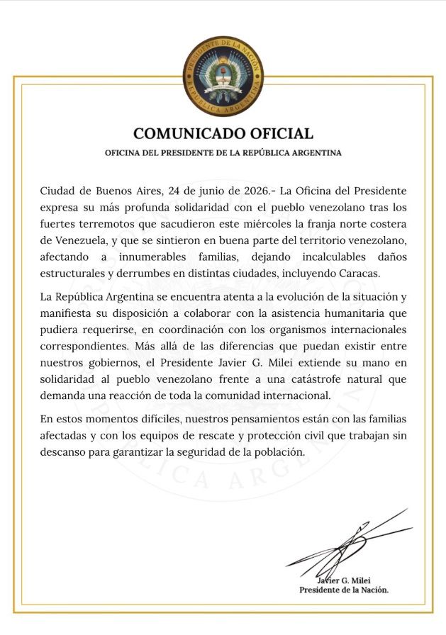 Comunicado de la Oficina del Presidente 25062026